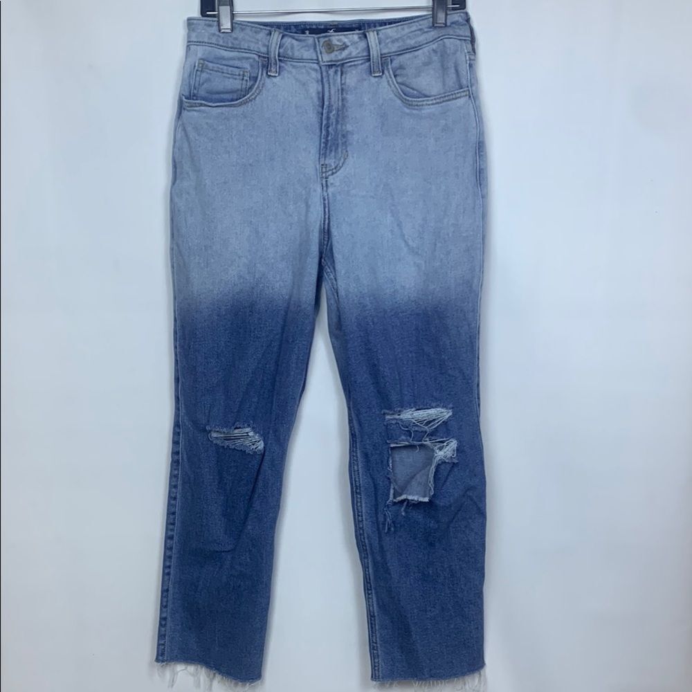Hollister ombre distressed Ultra High-Rise Vintage Straight jeans, 7R